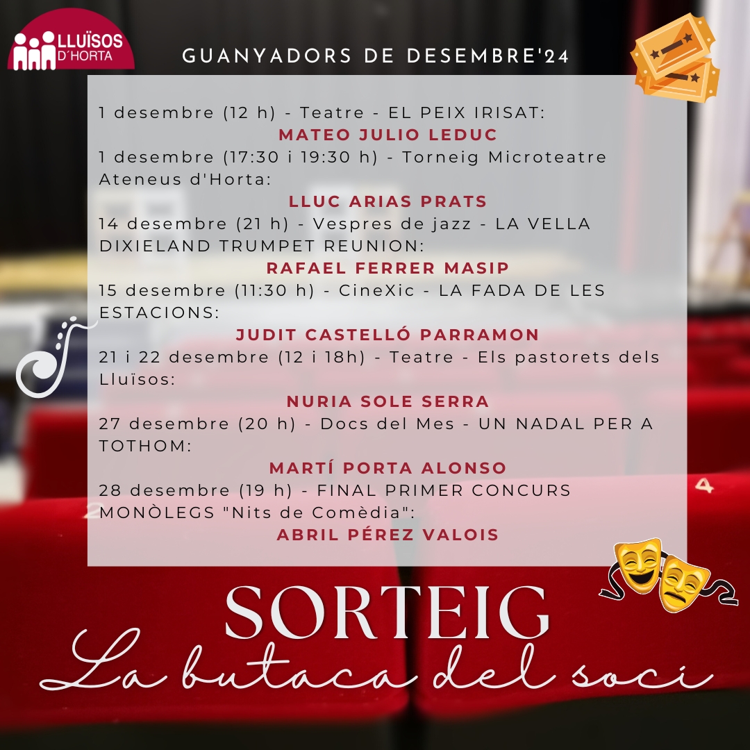 La Butaca del Soci - Desembre'24